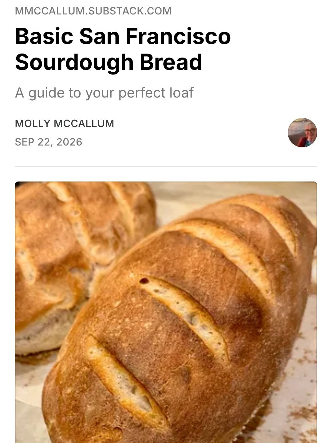Do you want to make your own sourdough but feel like you need a friend to guide you through it? I've got you covered from starter to finished loaf over on Substack. ⁠
⁠
You don't need a subscription to view my recipe posts, and I'm available to answer any questions you might have in the sometimes daunting but oh-so-satisfying process of crafting your very own sourdough loaves. ⁠
⁠
https://mmccallum.substack.com/p/basic-san-francisco-sourdough-bread⁠
⁠
⁠
#sourdough #sourdoughbaking #sourdoughstarter #bakeyourownbread #breadbaking #substackrecipes